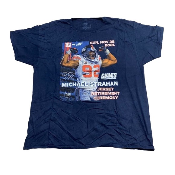 Michael Strahan Jersey Retirement Graphic Tee Thrifted Vintage Style Size XL - Picture 1 of 7